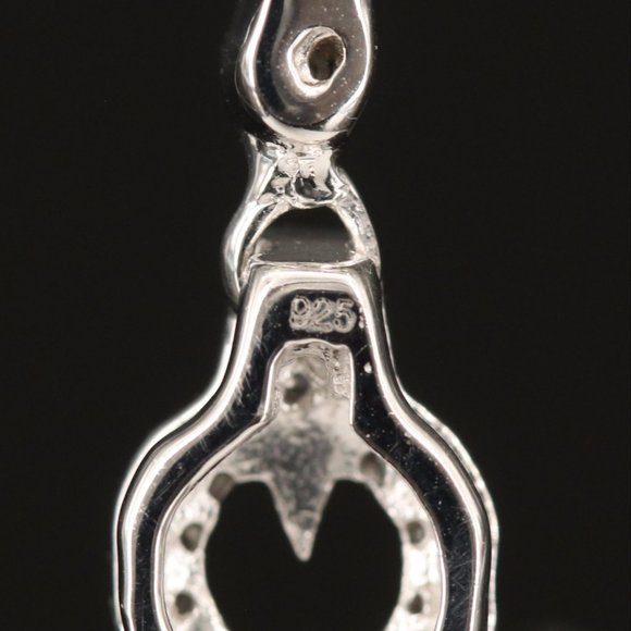 Sterling Snowflake Obsidian and White Topaz Pendant - Picture 4 of 4